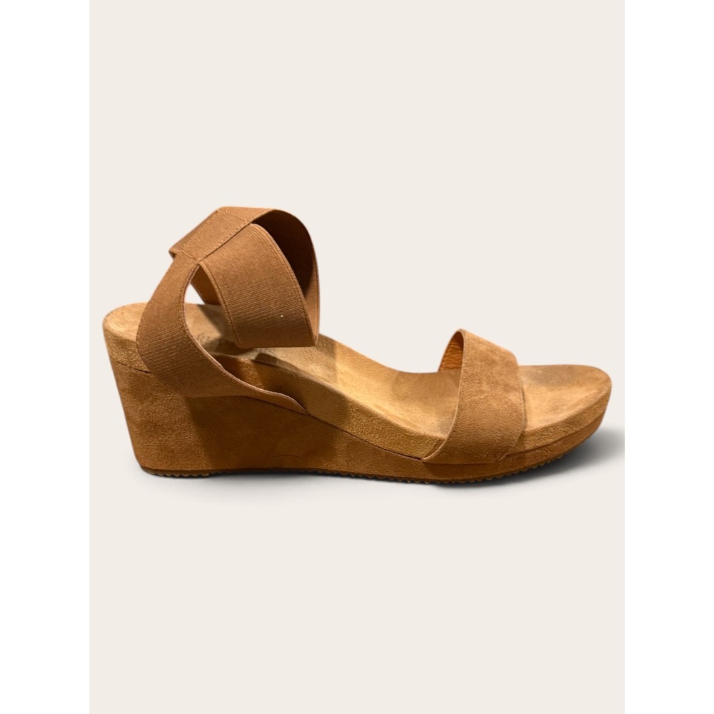 Dream Pairs Womens Ankle Strap Platform Wedge Sandals Tan Brown Faux Suede 8.5